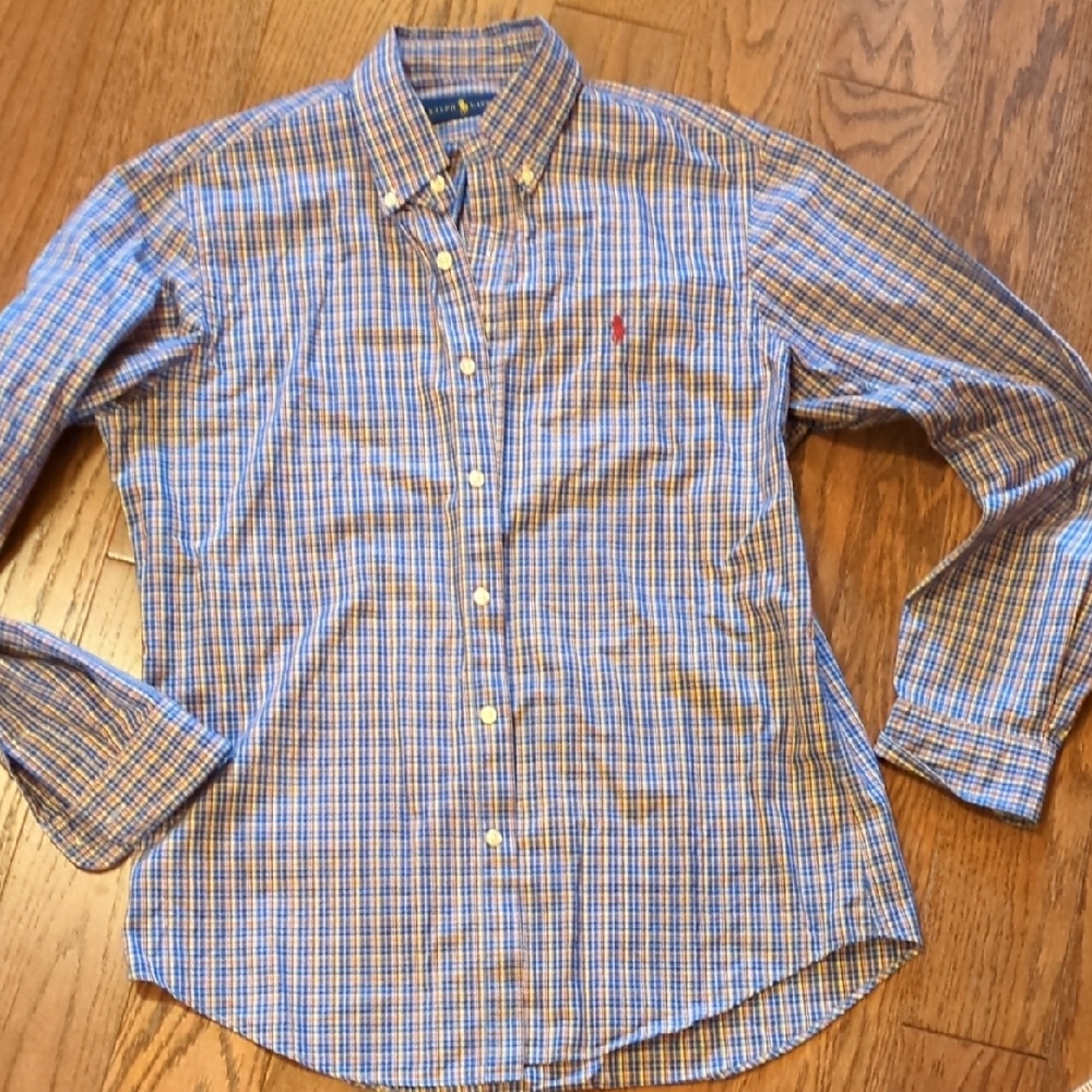 Ralph Lauren Blue, Red And Yellow Plaid Shirt
